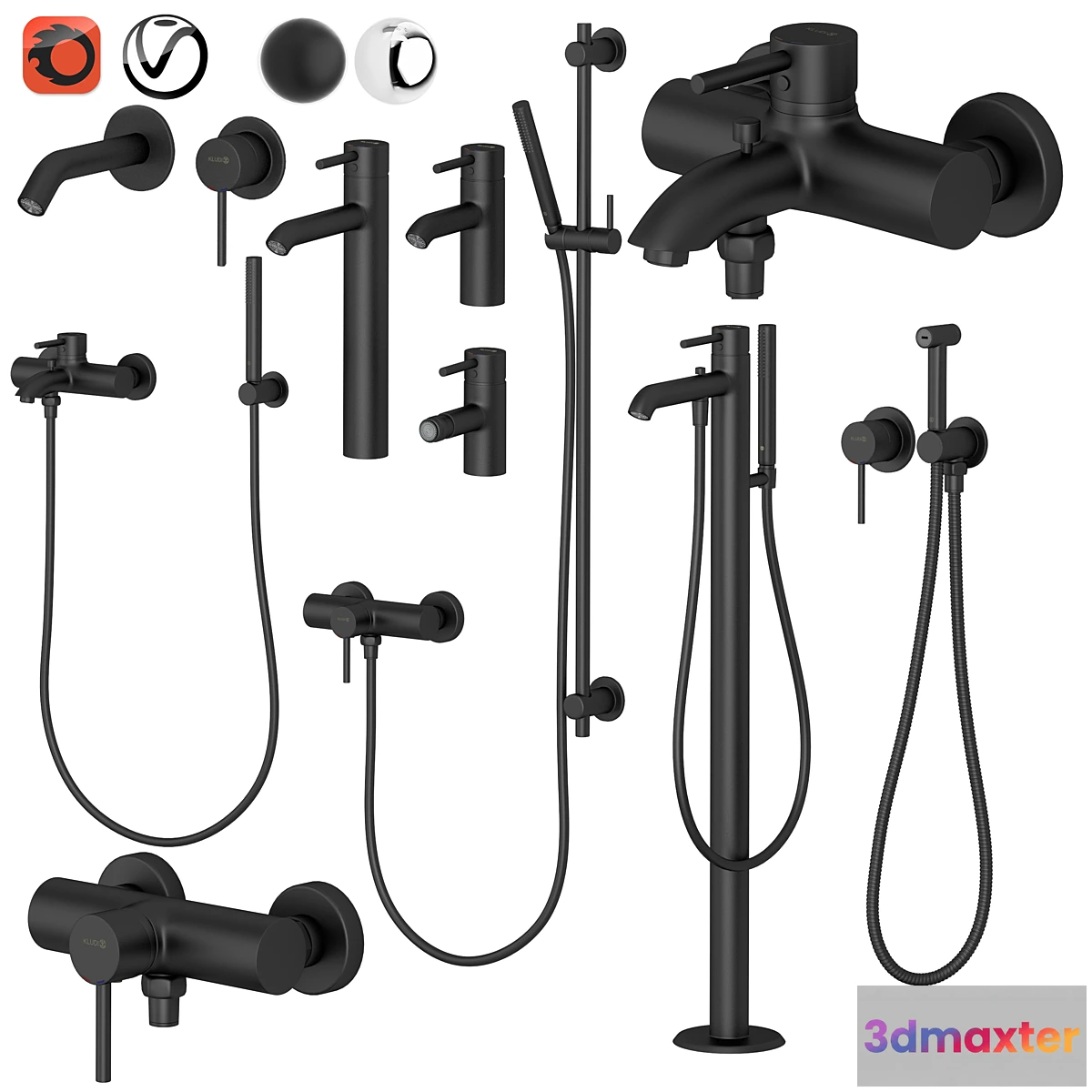 544927 - Kludi set 2  Bozz  with adjustable watering can