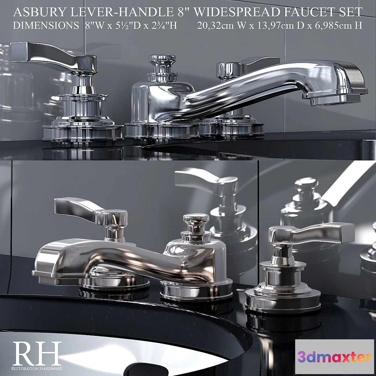 644651 - ASBURY LEVER-HANDLE 8in WIDESPREAD FAUCET SET