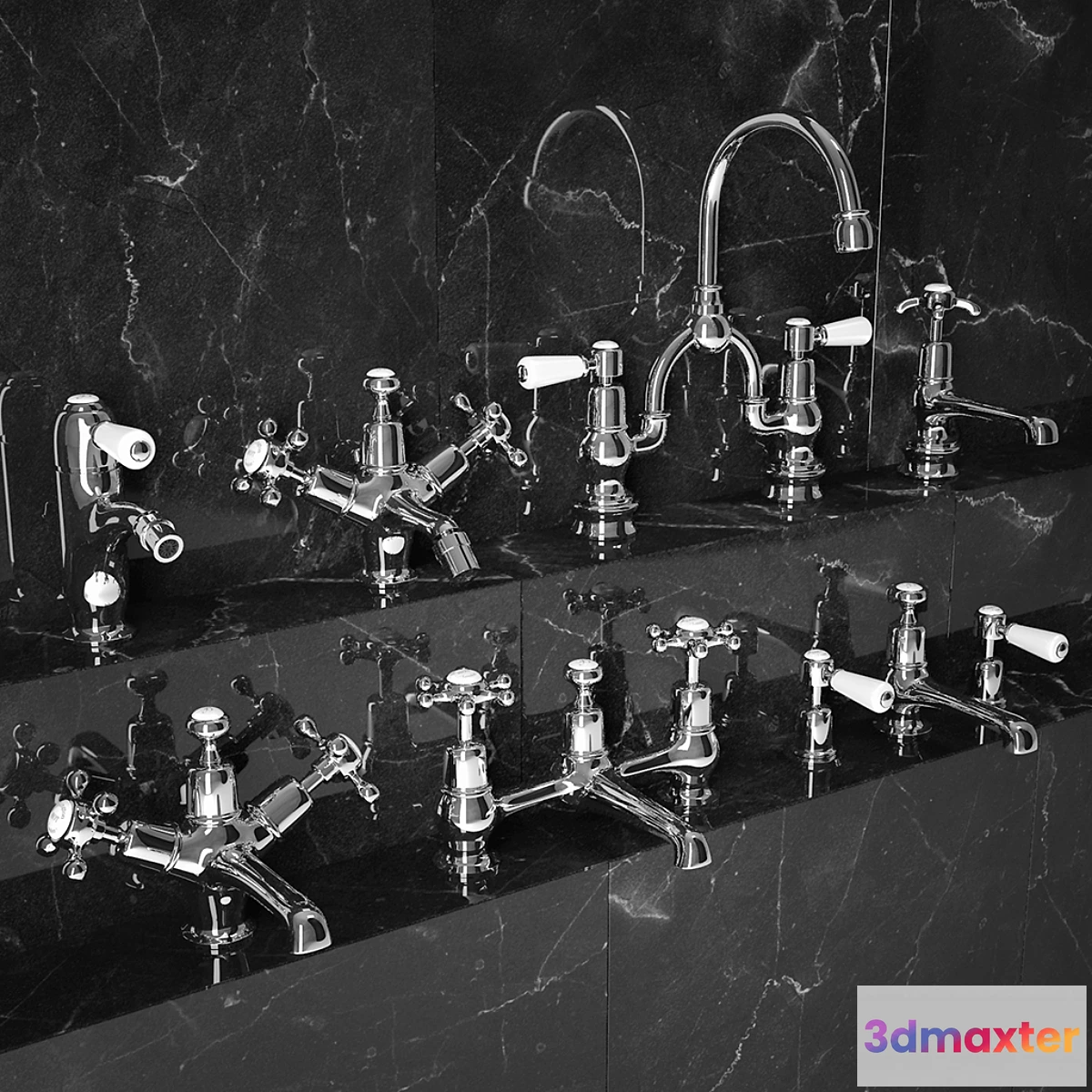644679 - Burlington Basin & Bidet Taps with Four Types of Handles