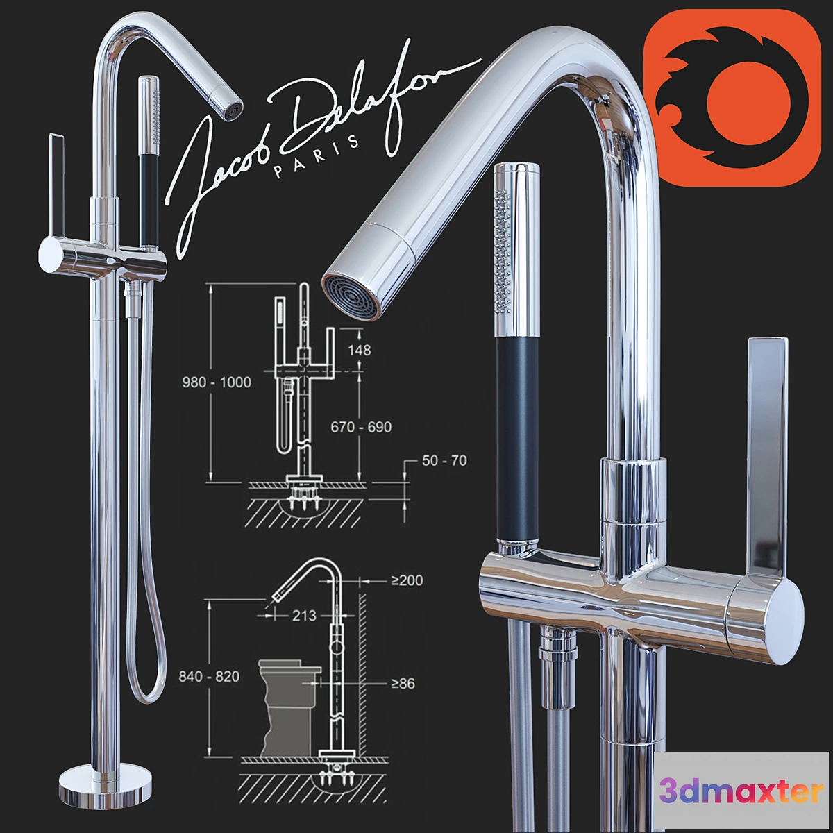 670907 - Floor mixer Jacob Delafon Stillness