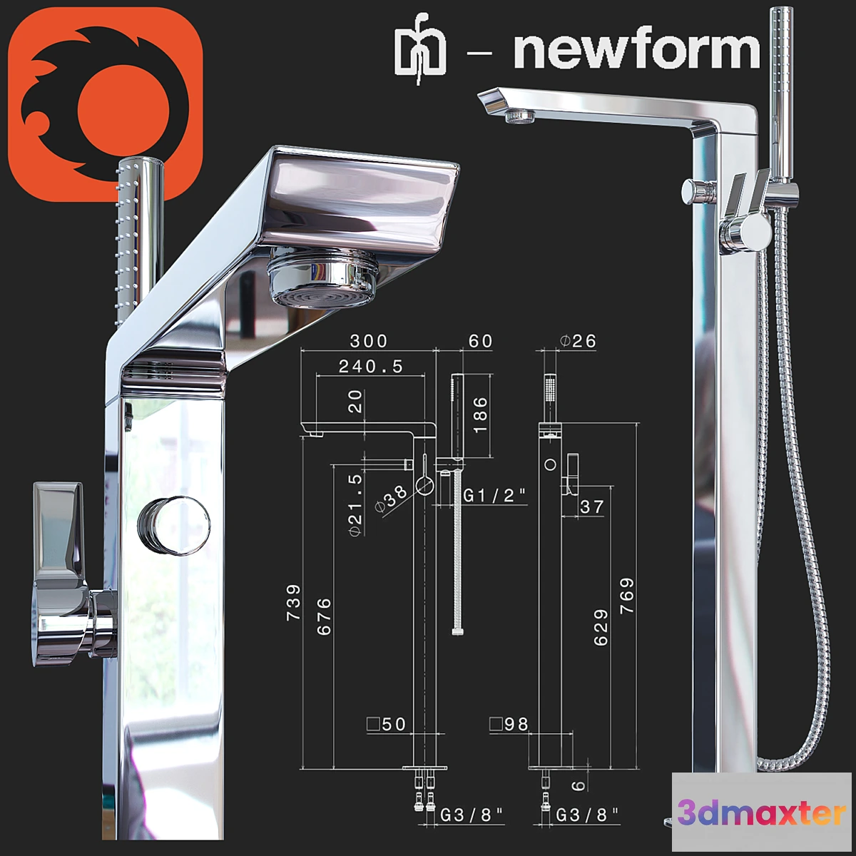 670913 - Outdoor bath mixer Newform Pura Libera