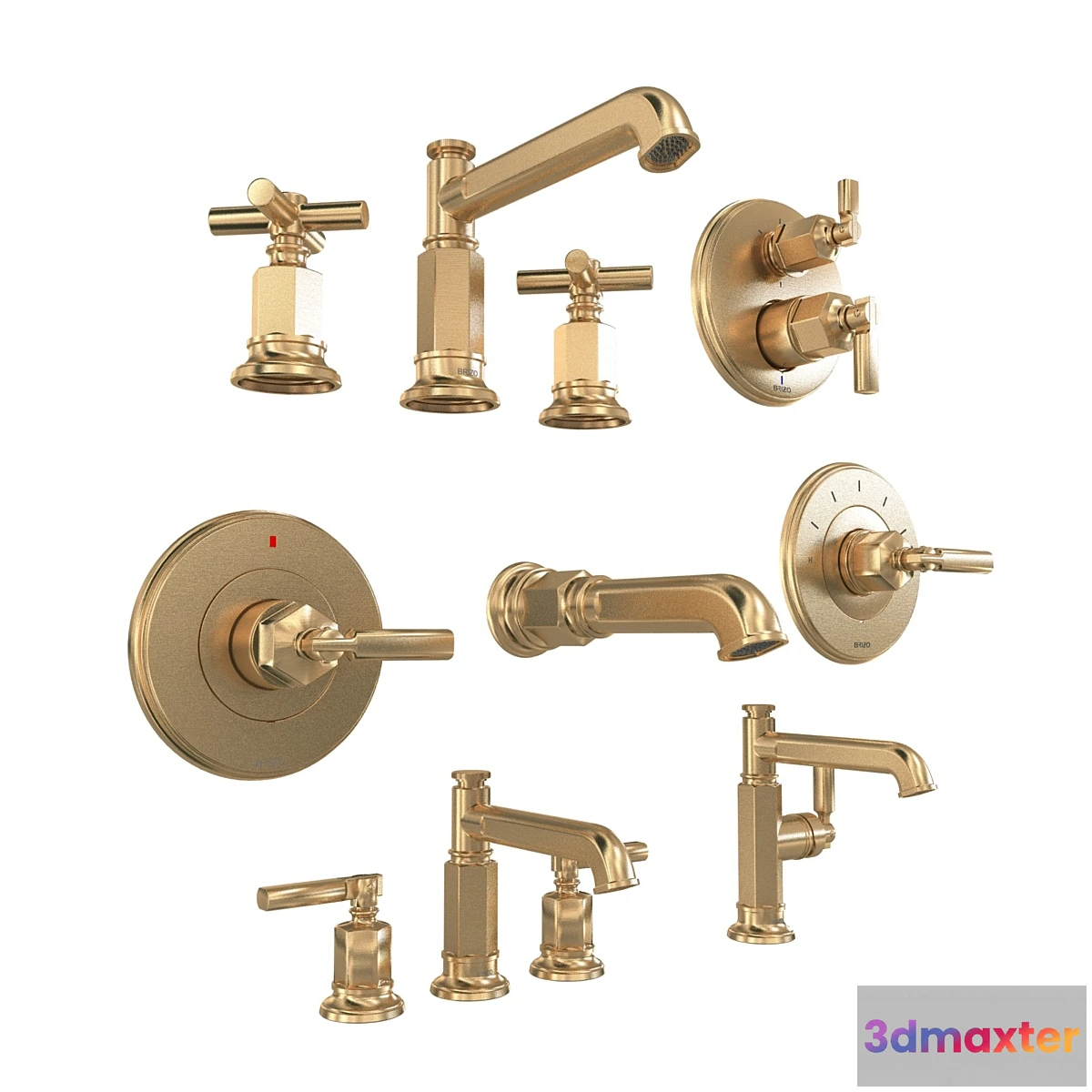 686988 - Brizo INVARI Widespread Lavatory Faucet Column Spout Less Handles