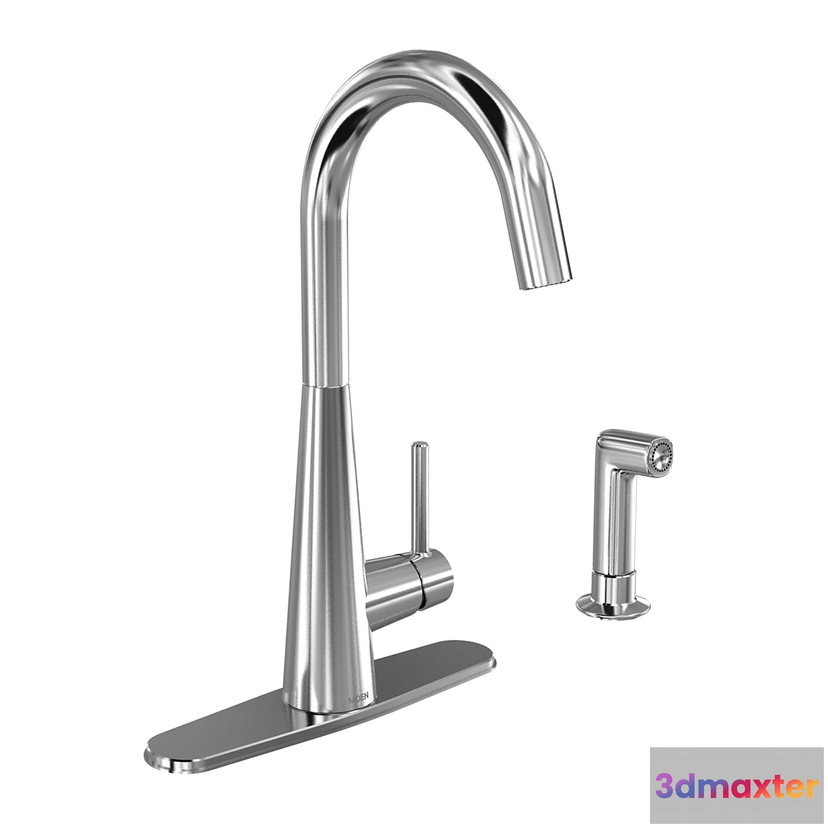 766841 - Moen Sleek Chrome One Handle Kitchen Faucet - No.2