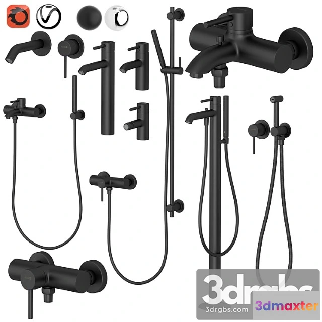 912330 - Kludi Set 2 Bozz S with Adjustable Installation for Showers