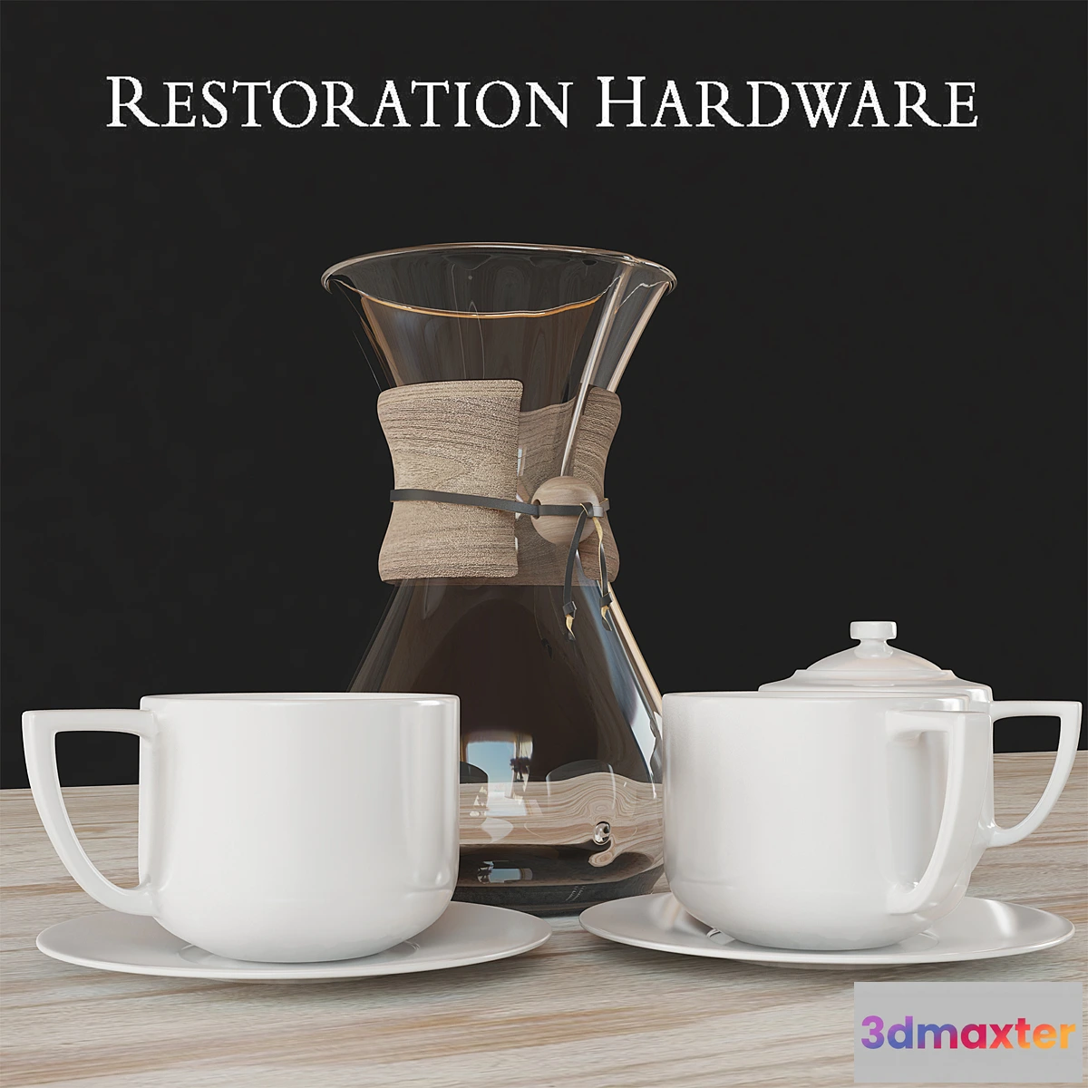 1278874 - Restoration hardware coffee set 3D Max