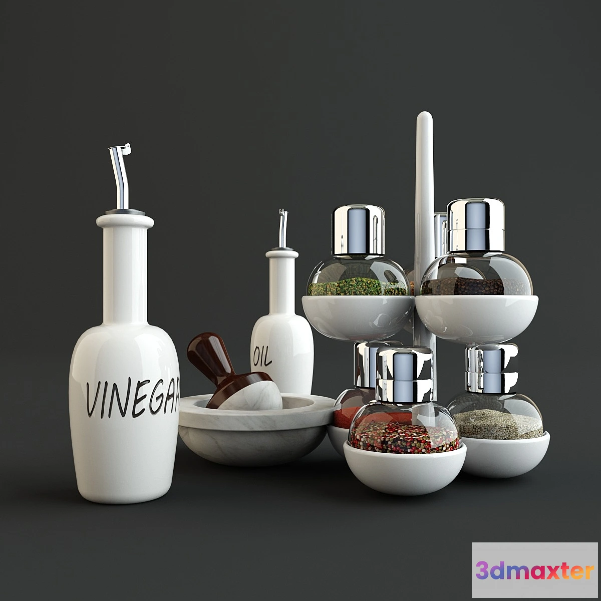 1279164 - spices and accesories for kitchen 3D Max