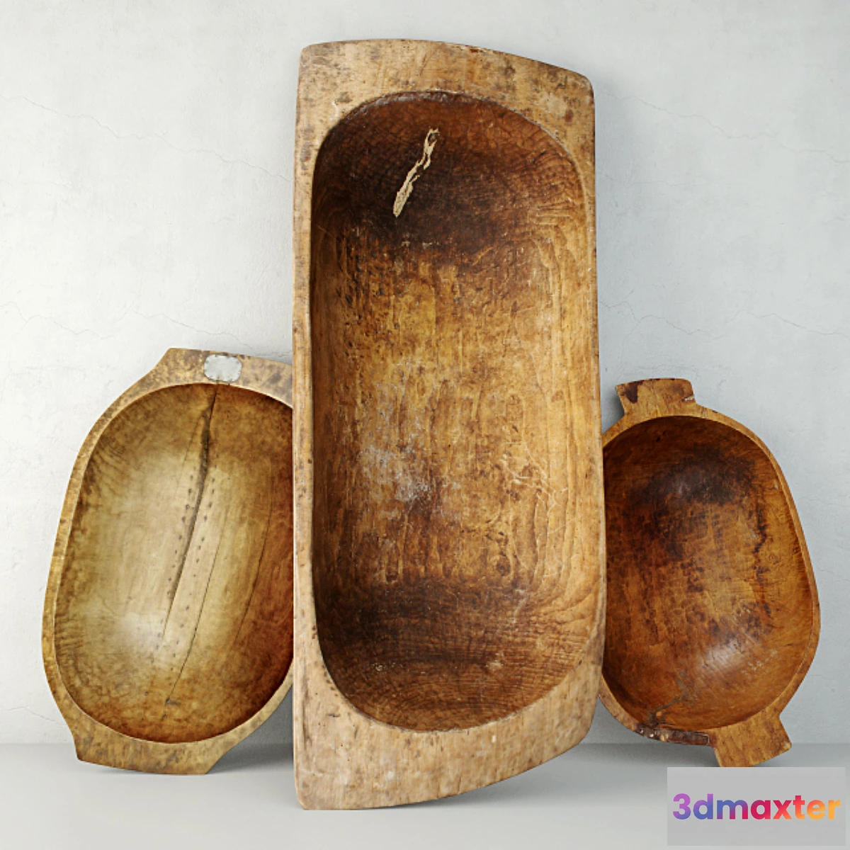 1284322 - Antique Dough Bowls 3D Max