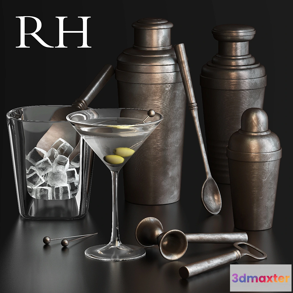 1290607 - Vintage Hotel Oil-Rubbed Bronze Bar Collection 3D Max