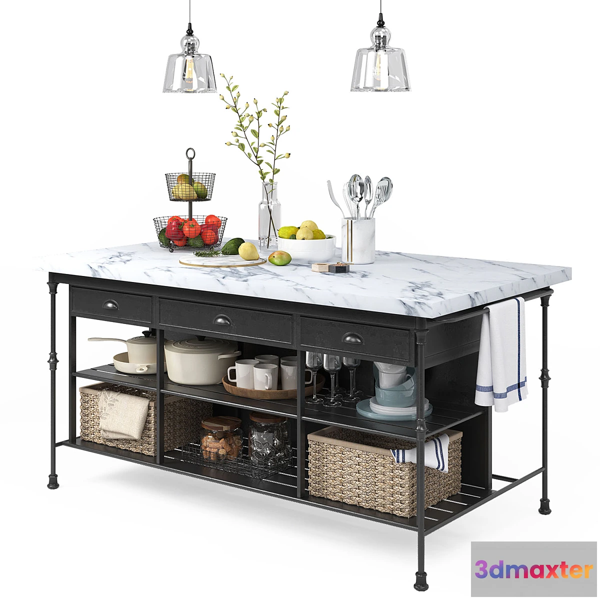 1296940 - Kitchen decor set - Crate and barrel 3D Max