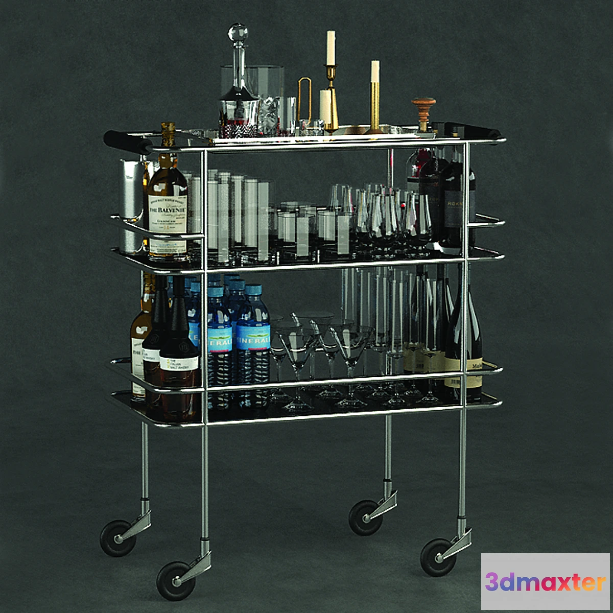 1303187 - Tray on wheels 3D Max