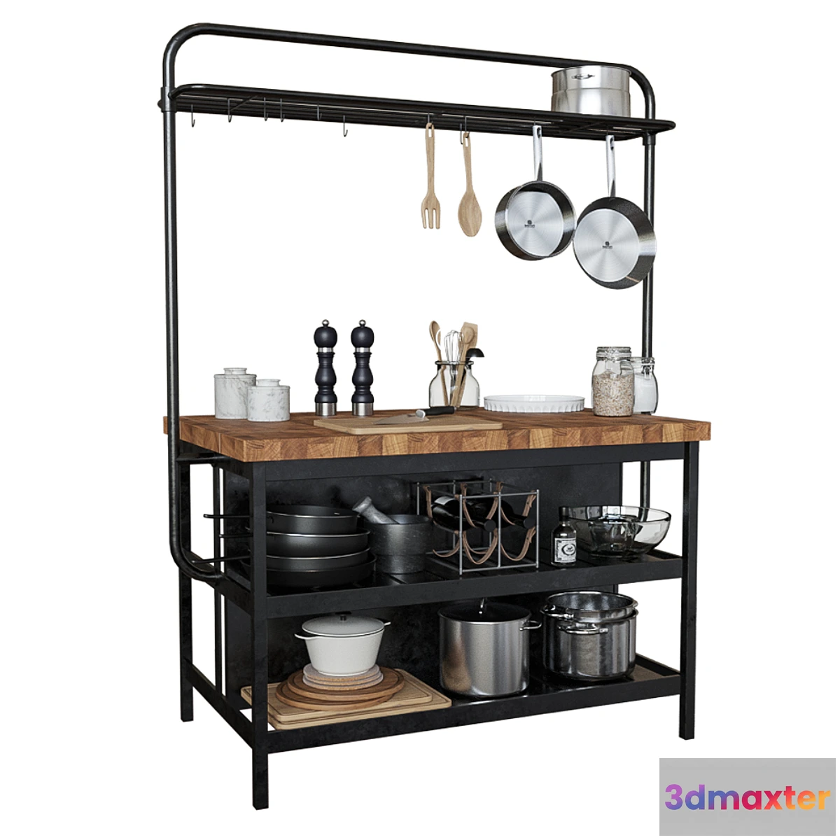 1332585 - IKEA VADHOLMA Kitchen table-island 3D Max