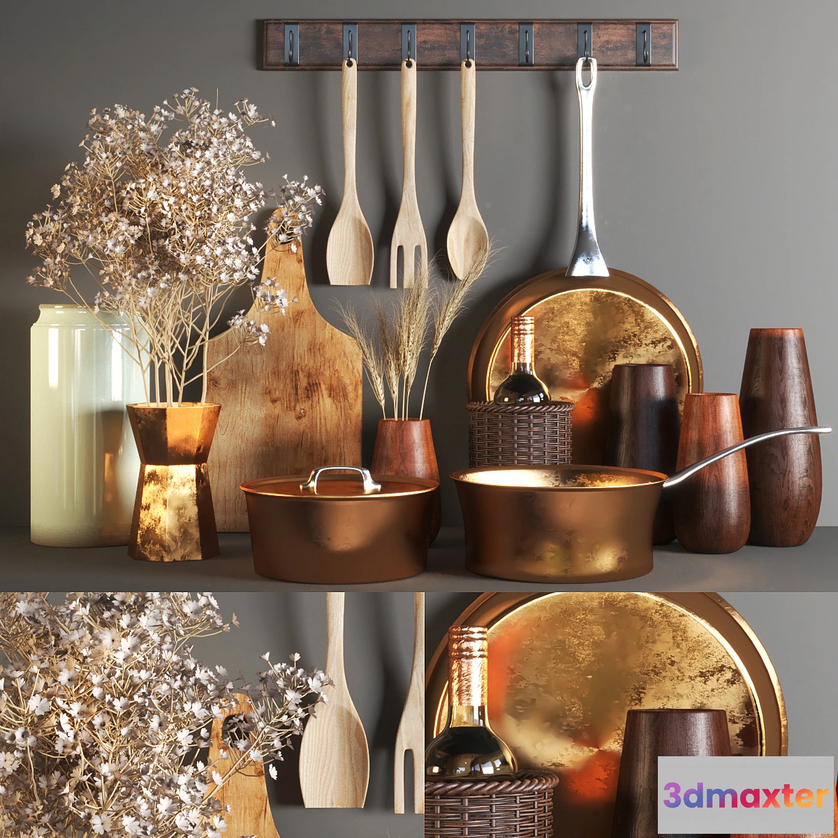 1335954 - set135 -rustic kitchen set 3D Max