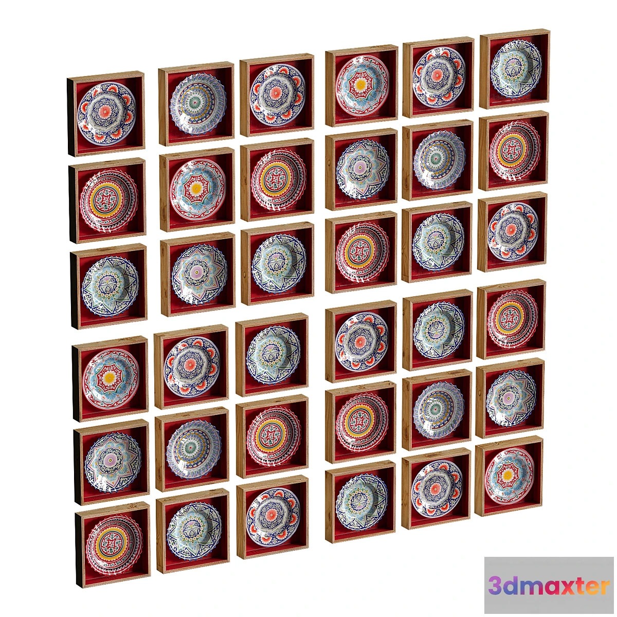 1354932 - Set of oriental plates 3D Max