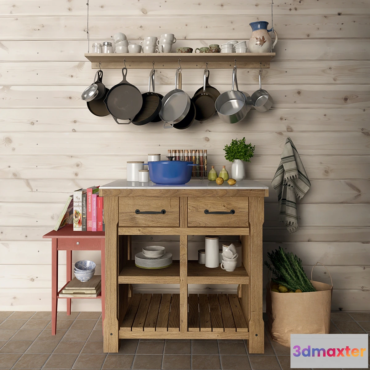 1394500 - Decorative set for the kitchen 3D Max