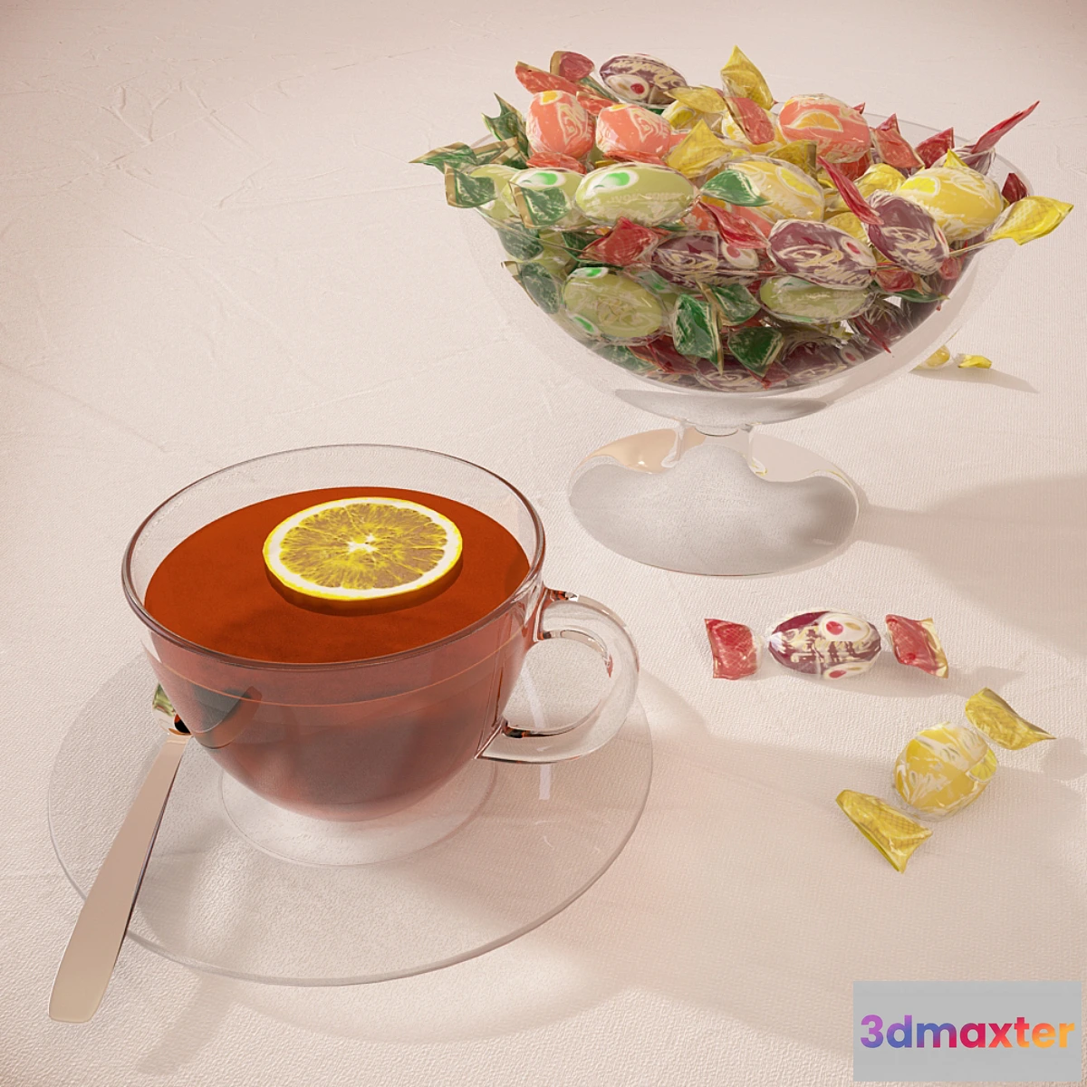 1414390 - tea with chocolate 3D Max