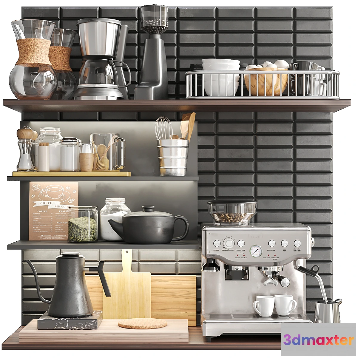 1442410 - A trifle for a kitchen with a coffee machine 3D Max