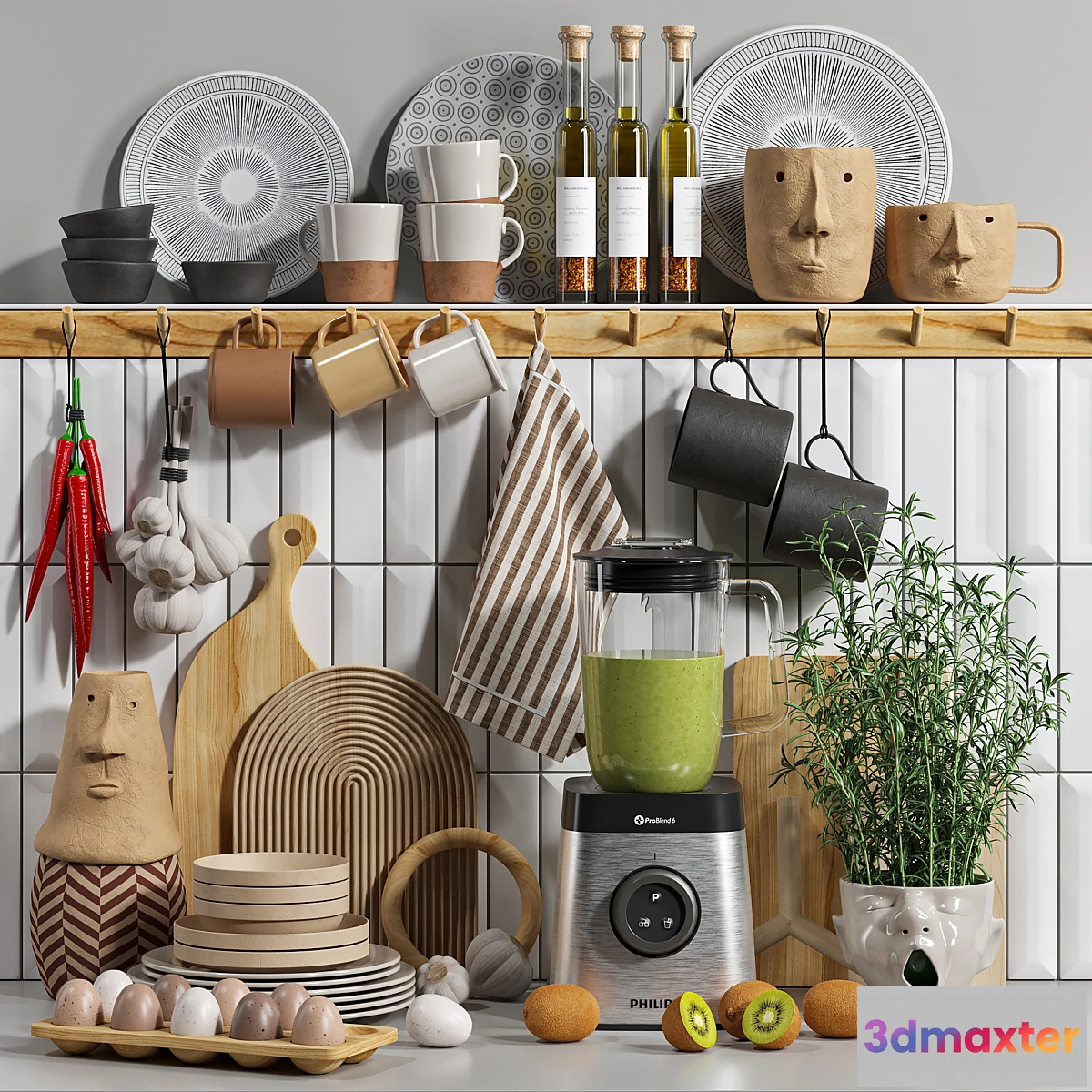1443120 - Decorative kitchen set 04 3D Max