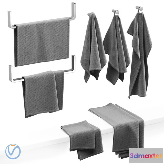 1547389 - KITCHEN TOWELS GRAY 3D Max