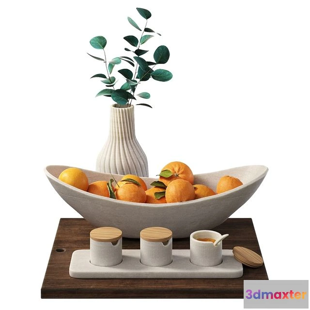 1551103 - Decorative set for the kitchen with oranges 3D Max
