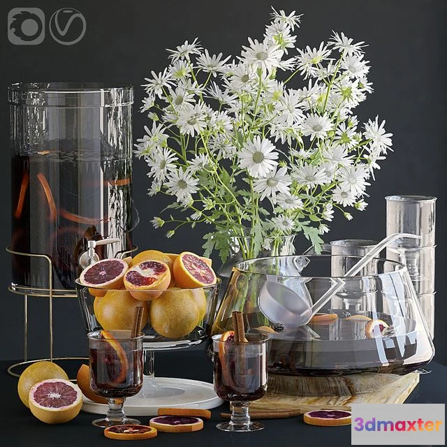 1557503 - Decorative set with grapefruits 3D Max