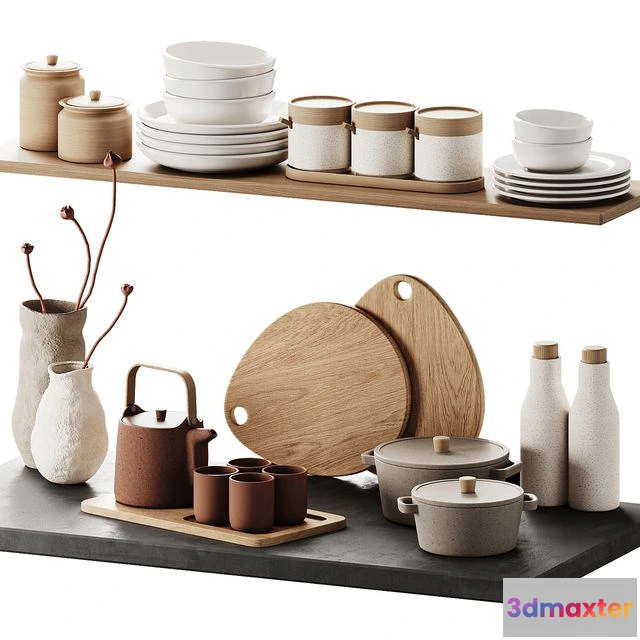 1558423 - Kitchen decor dishes_2 3D Max