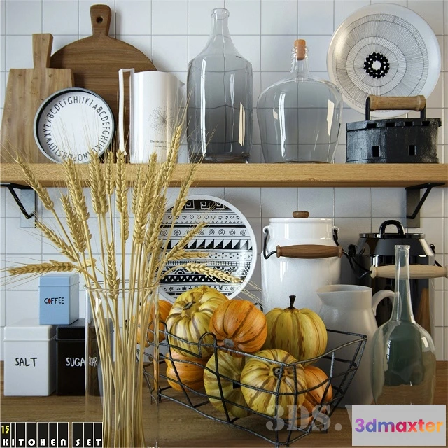 1646602 - kitchen - Decorative set - little things for the kitchen 3D Max