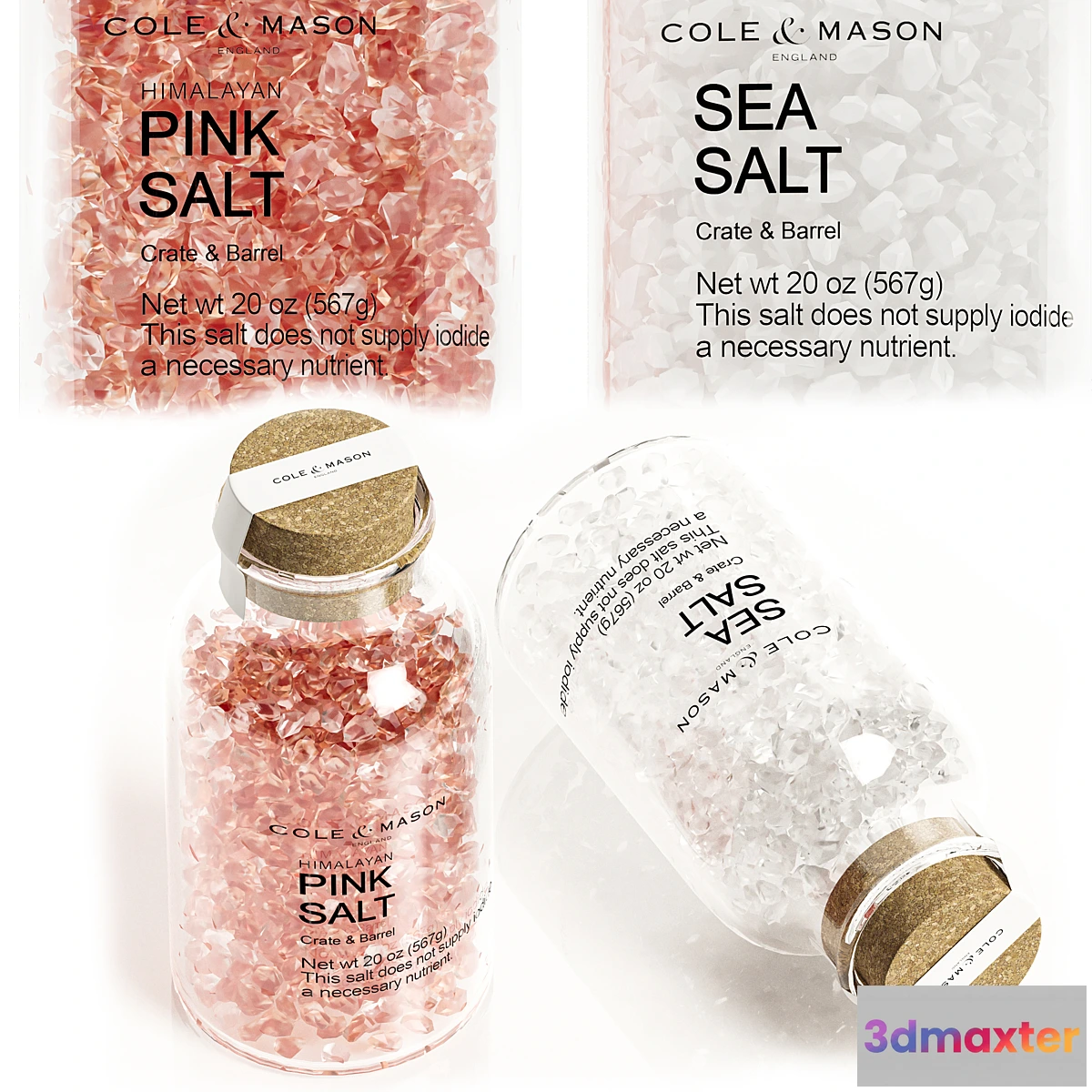 591830 - Cole and Mason Pink Himalayan Salt and Sea Salt kitchen set