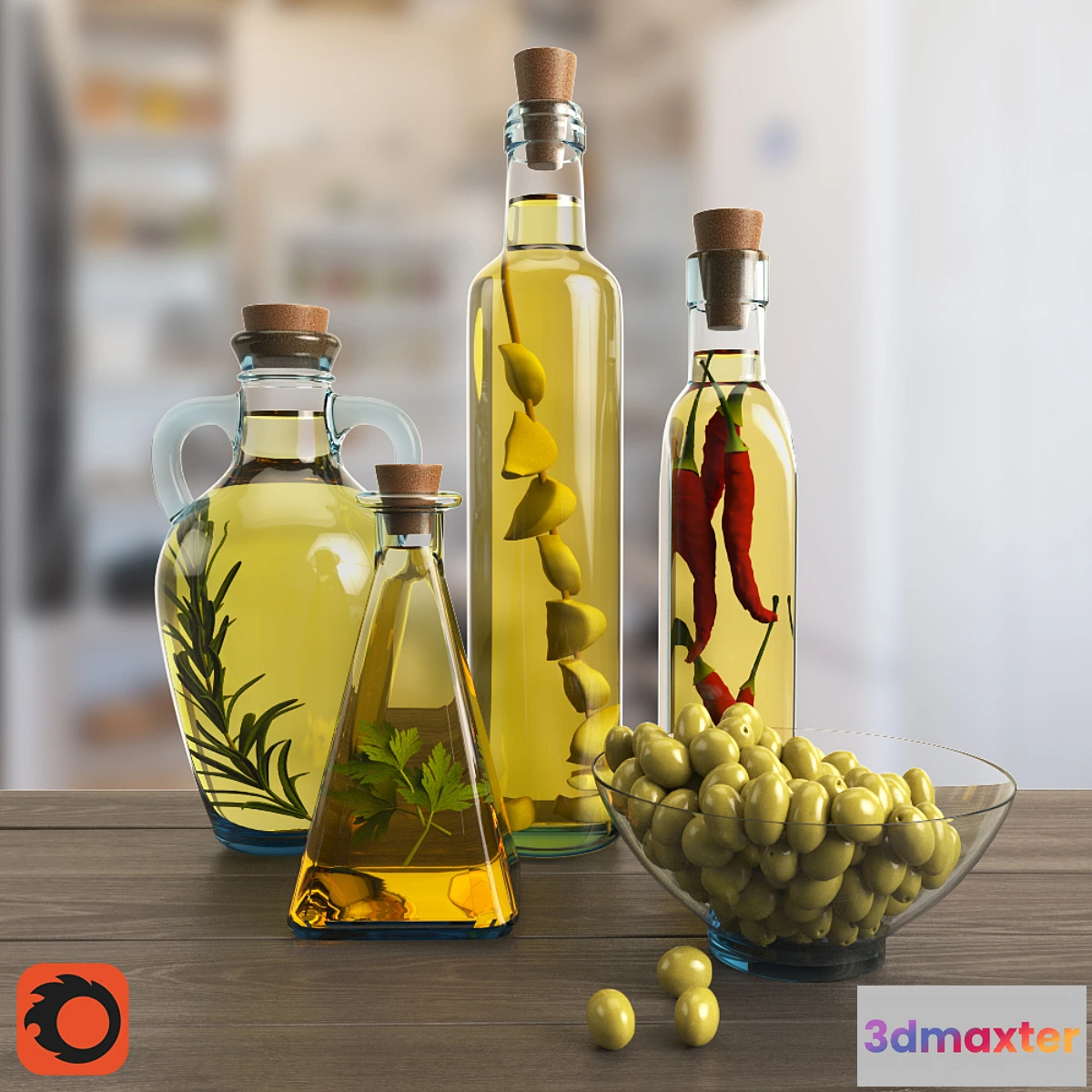 644553 - Decorative set of bottled oil