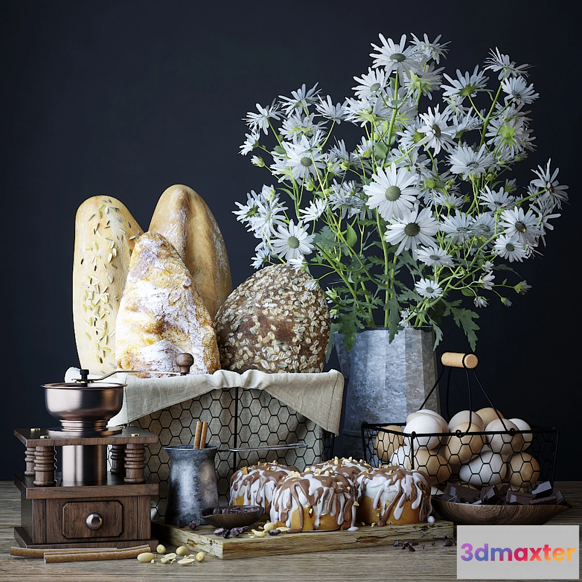 810734 - Kitchen set with bread and cinnapons - No.2