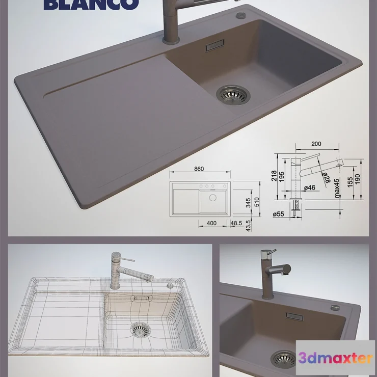 1272336 - Blanco Zenar XL 45 S-F + Blanco Alta-S Compact 3D Max