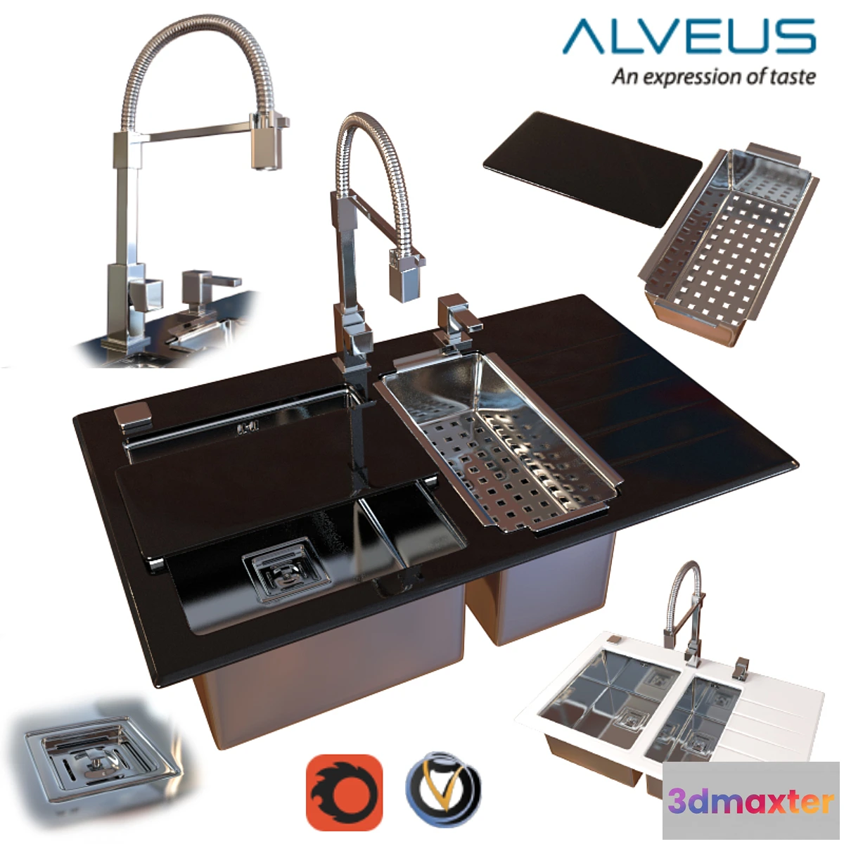 1275422 - Wash kitchen Crystalix 20 (2 colors) 3D Max