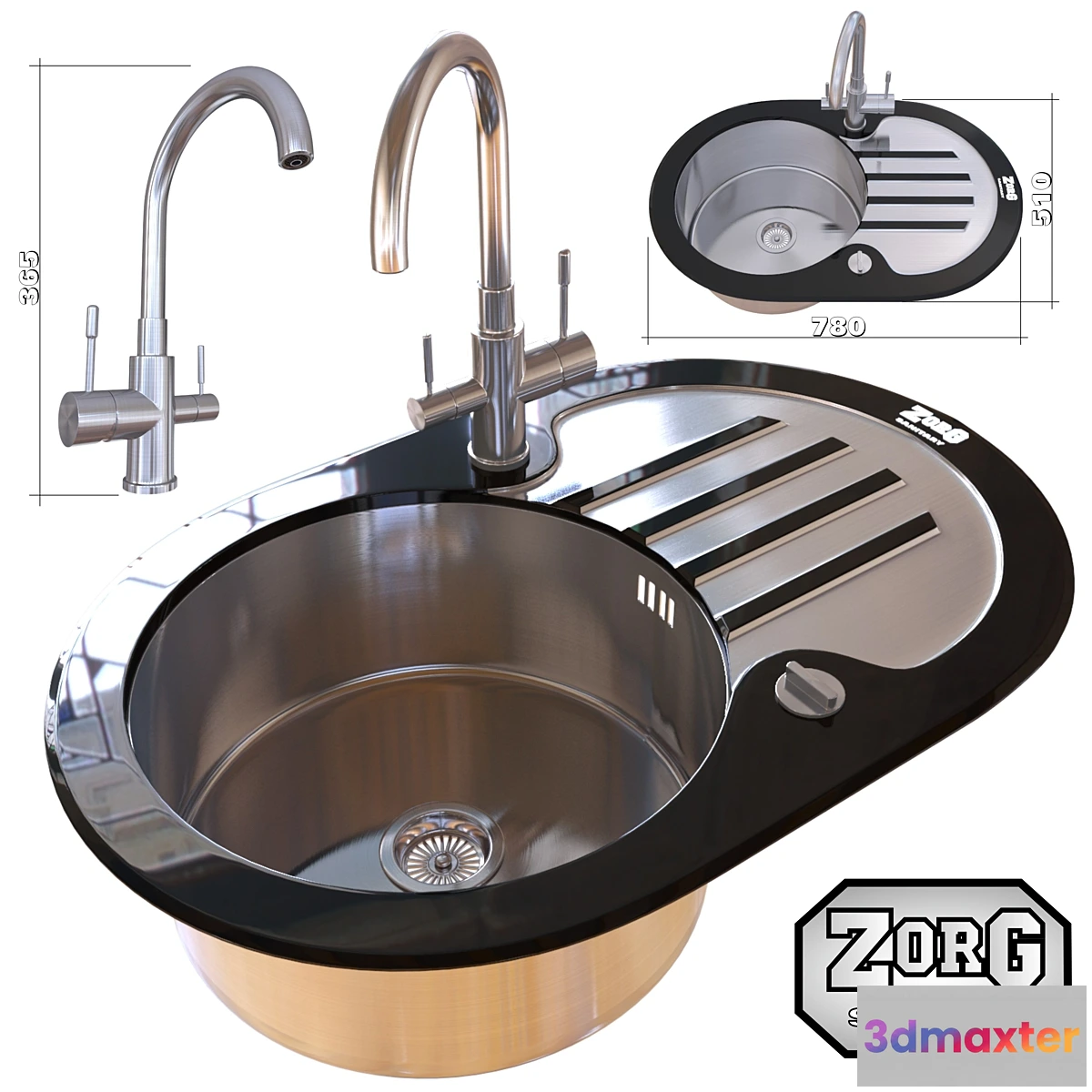 1288994 - Kitchen sink and faucet ZorG 3D Max