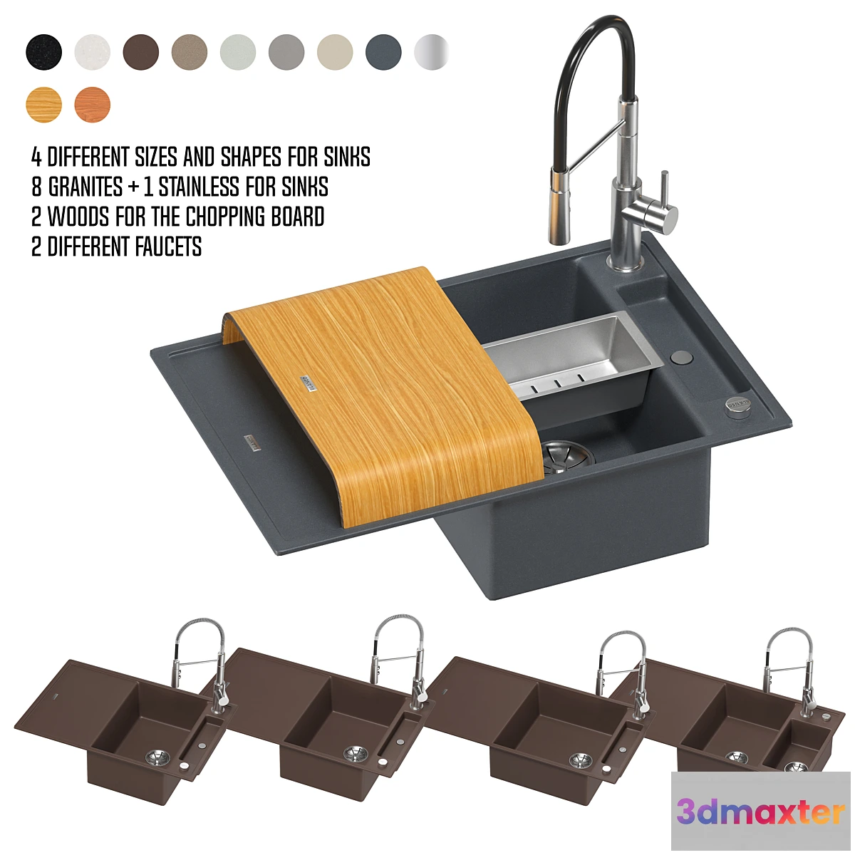 1458130 - BLANCO AXIA sink set 1 3D Max