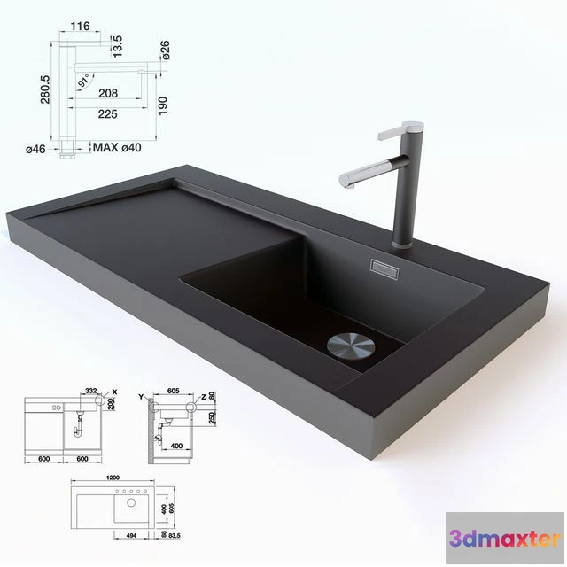 1542381 - Blanco_Modex_M60 + Linee-S 3D Max