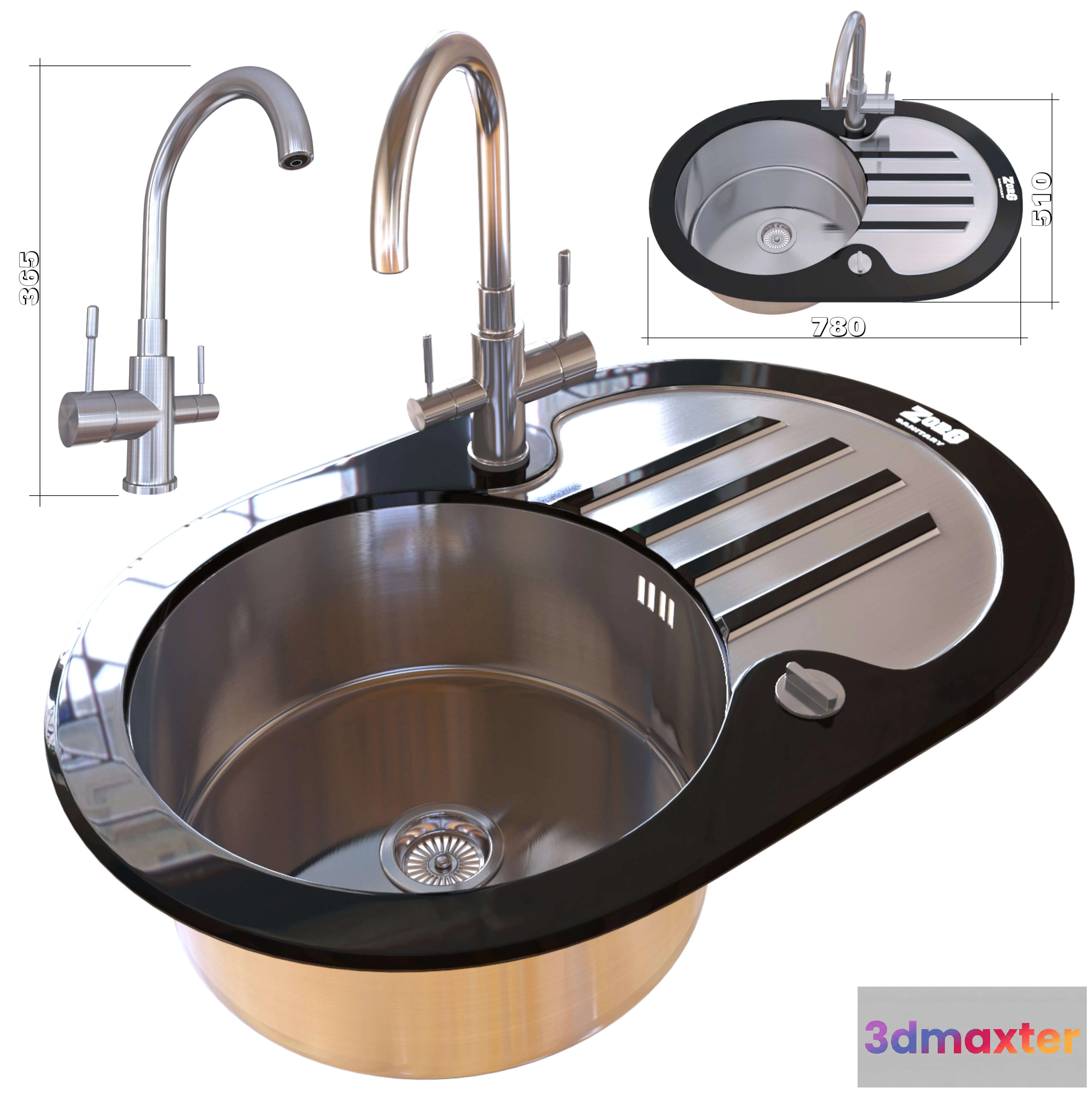 1646664 - kitchen - Sink 663 3D Max