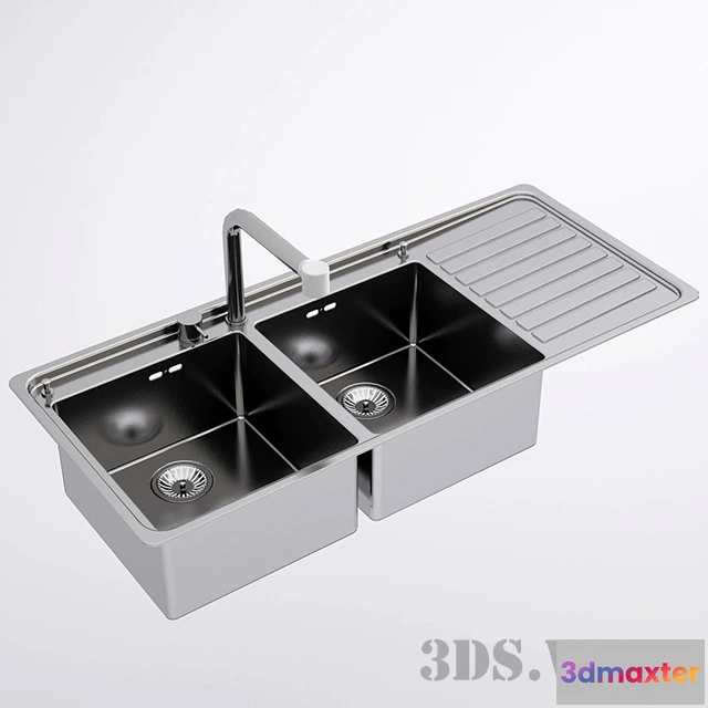 1646672 - kitchen - Kitchen sink Alpes Inox LFRS 5117  2V1S 3D Max