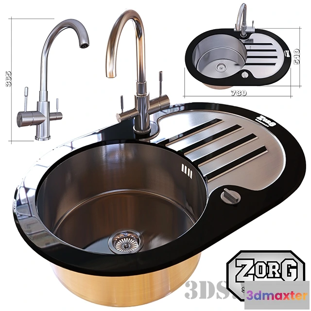 1646714 - kitchen - Sink and mixer ZorG 3D Max