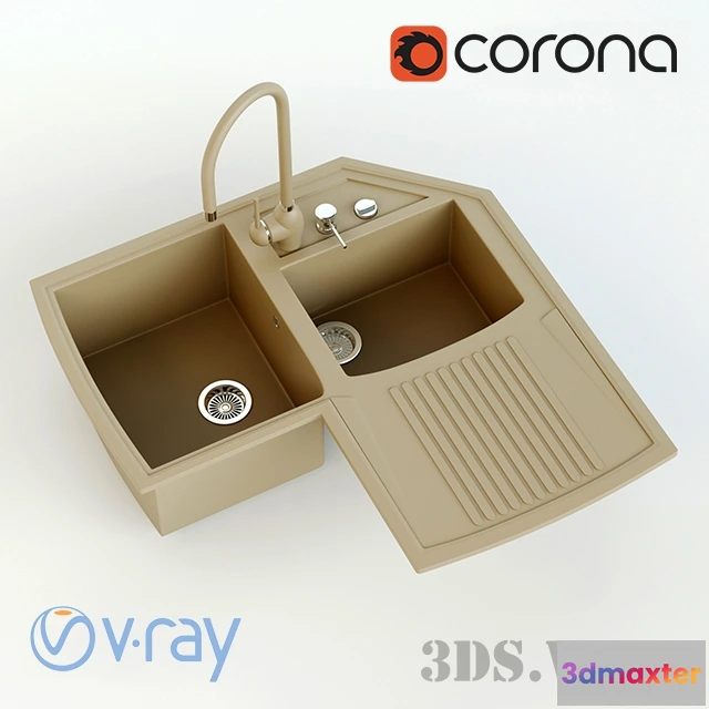 1646720 - kitchen - Kitchen sink PLADOS HARMONY HRA832 3D Max