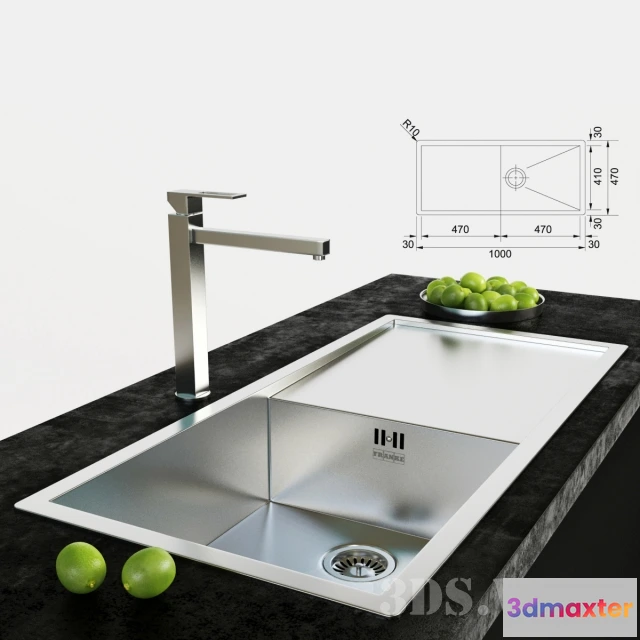 1646730 - kitchen - Franke Sinks Planar PPX 211 TL 3D Max