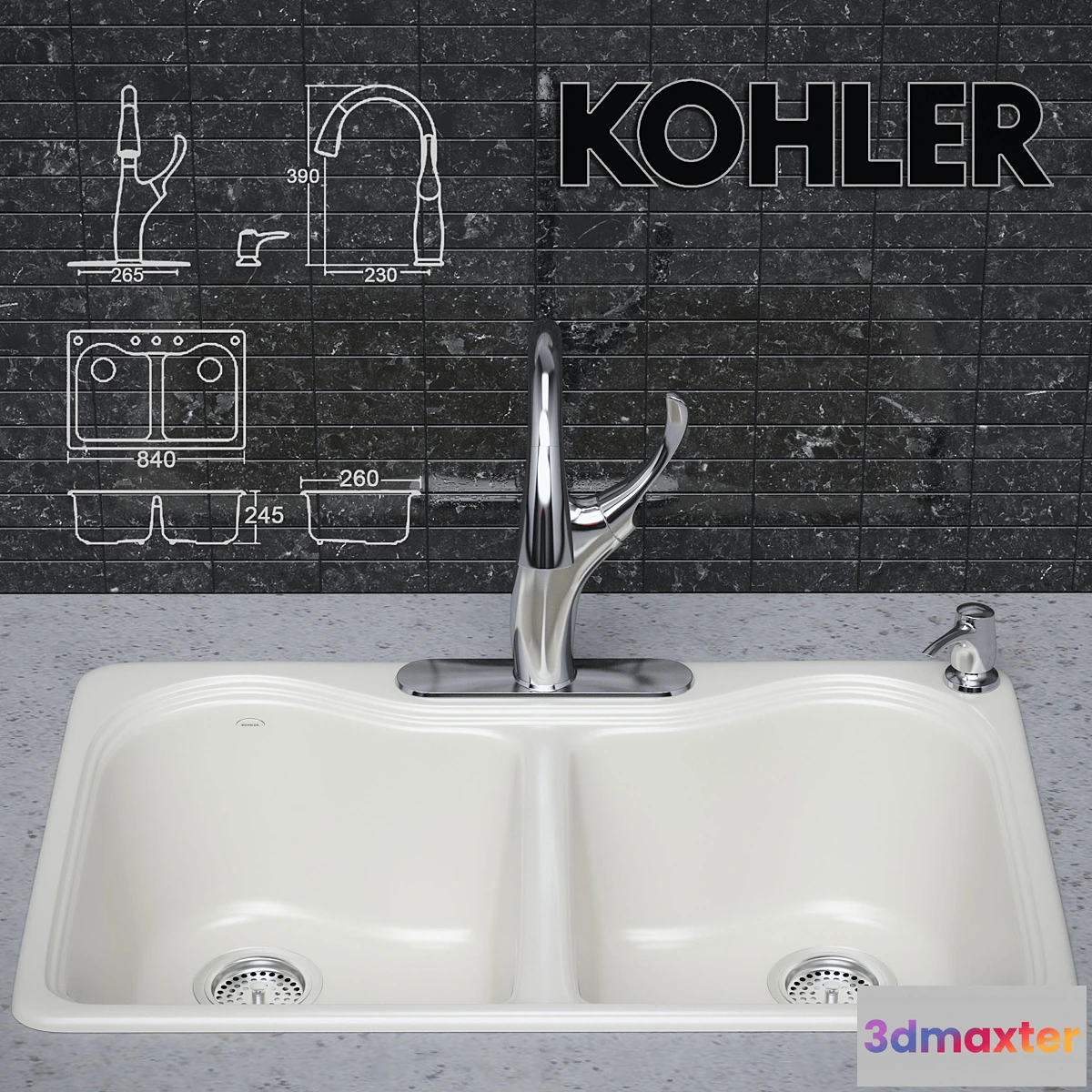 637677 - Kitchen faucet and sink KOHLER