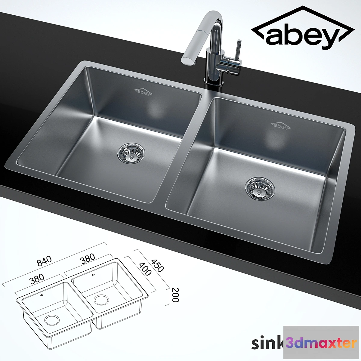 643281 - Double kitchen sink + Ovale Sink Mixer With Pull-Out - No.2