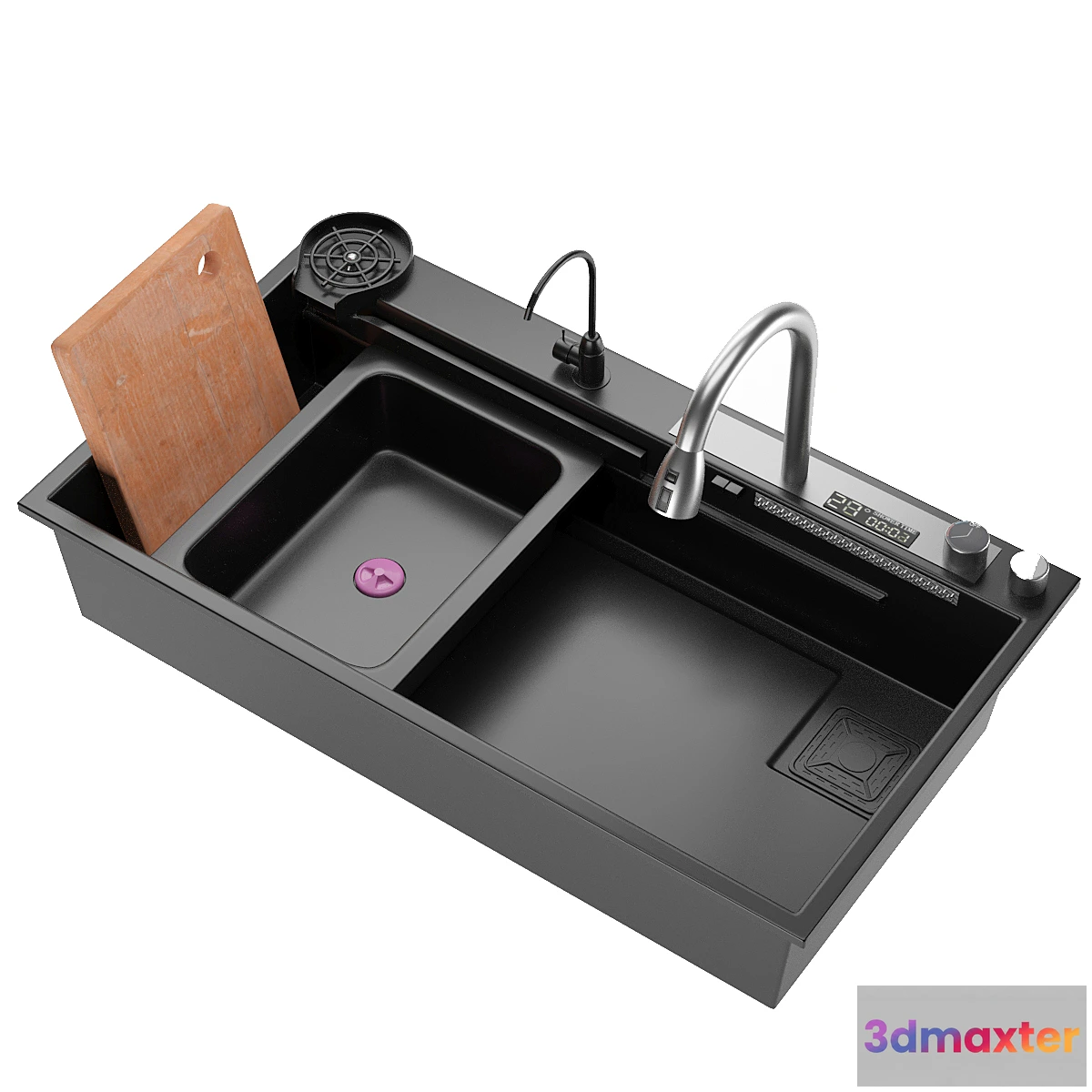 685150 - Black Nano Kitchen Sink 304 Stainless Steel Waterfall Sink
