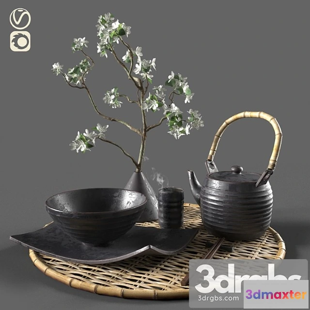 1044156 - Eastern tableware with flowers