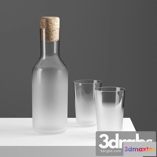 1044168 - Frost glass and carafe by front for stelton