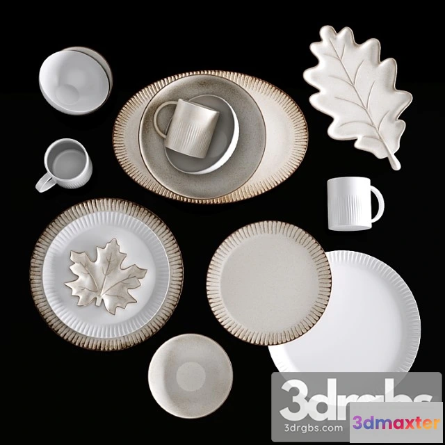 1044412 - Ridge textured stoneware dinnerware collection