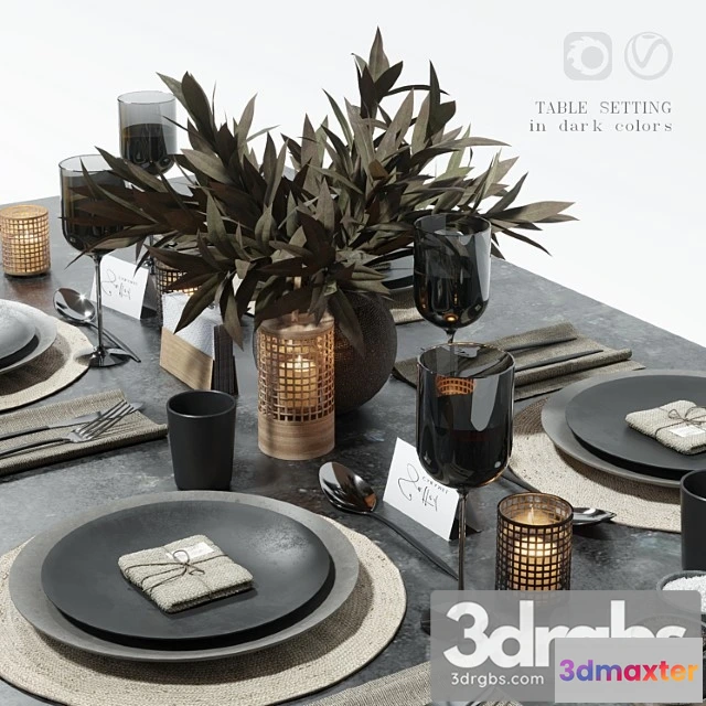 1044490 - Table setting in dark colors