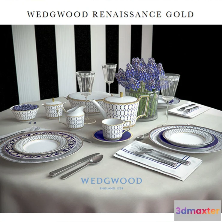 1277308 - Wedgwood Renaissance Gold - Serving 3D Max