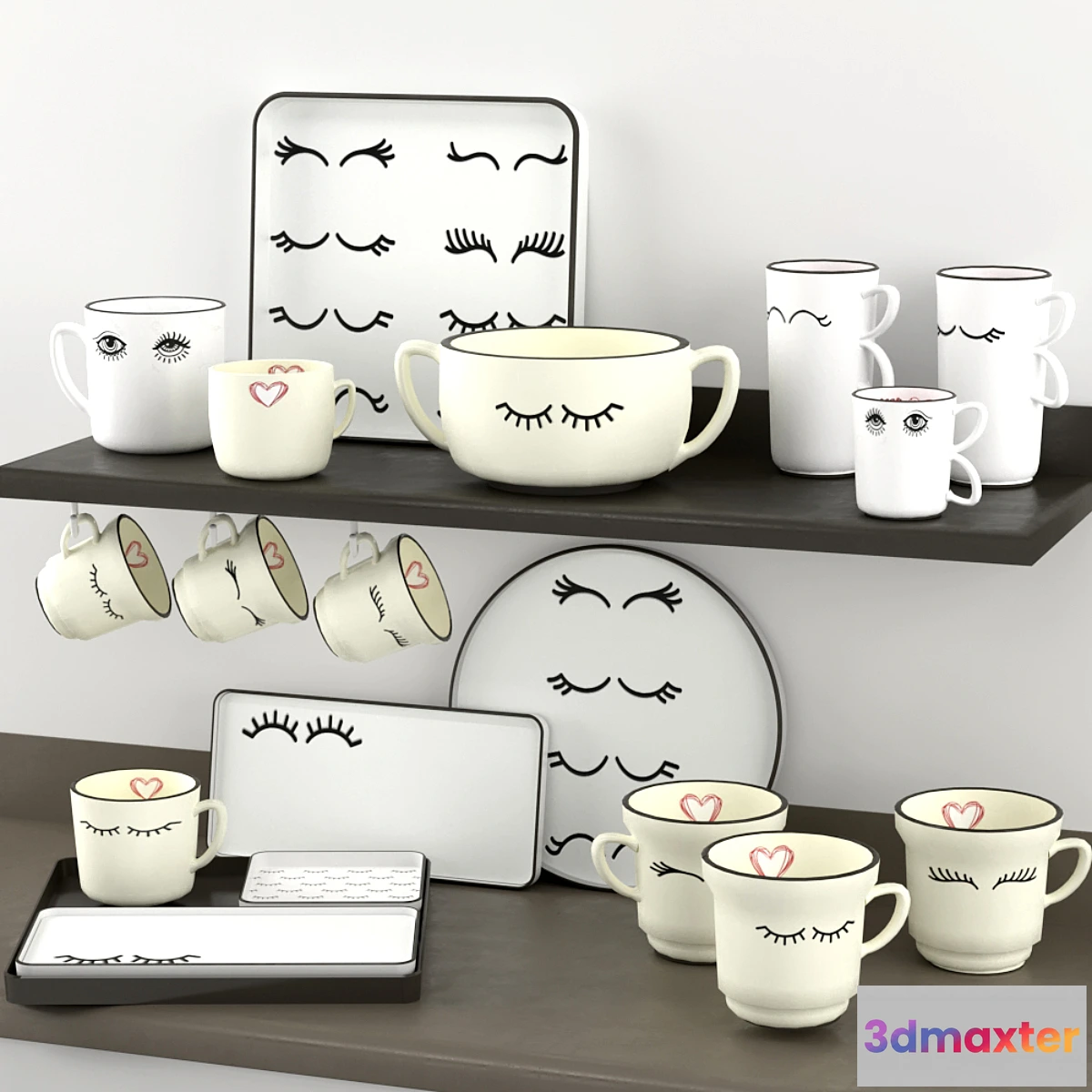 1310424 - eyelashes minimal set 3D Max