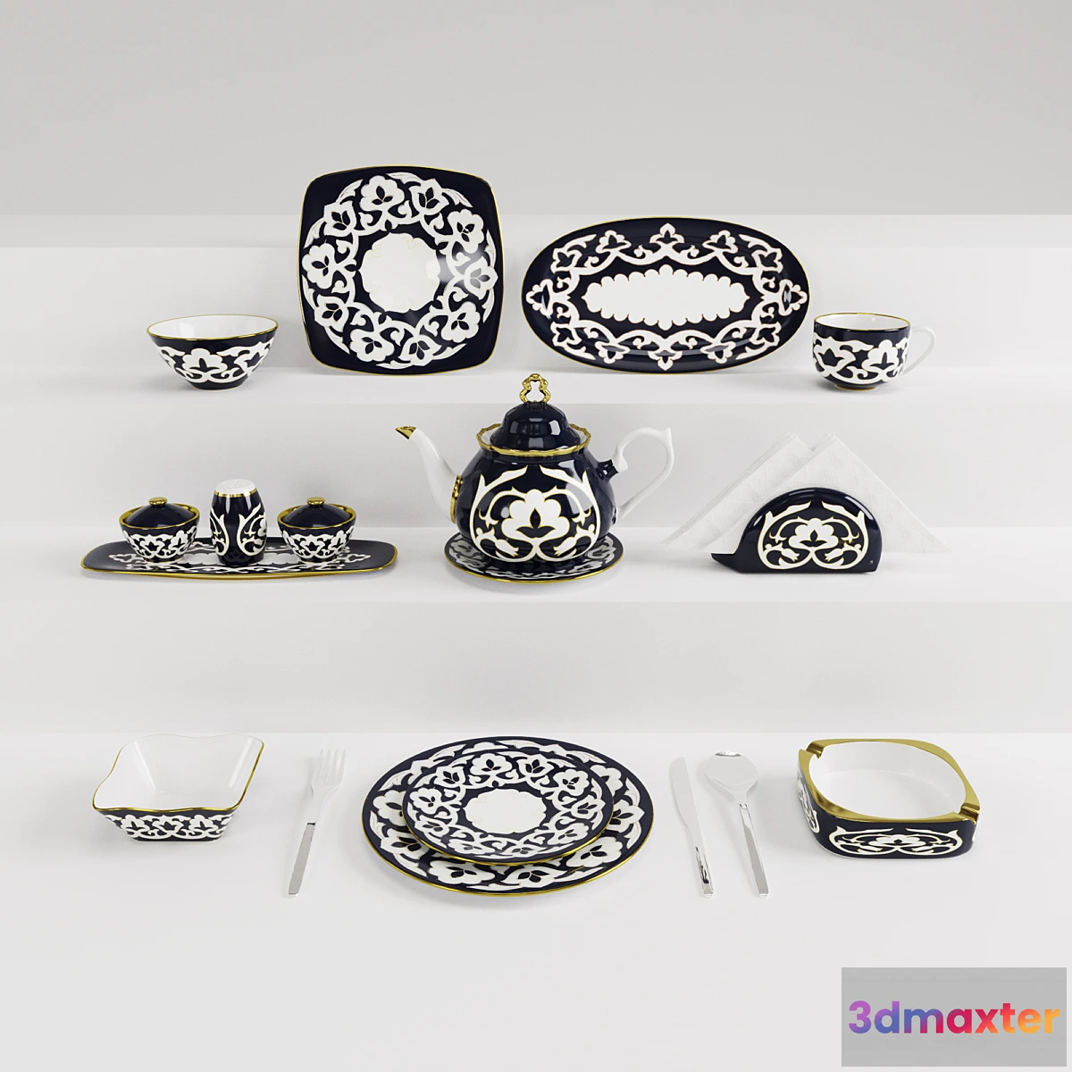 1336608 - Uzbek National Tableware Buttermilk 3D Max