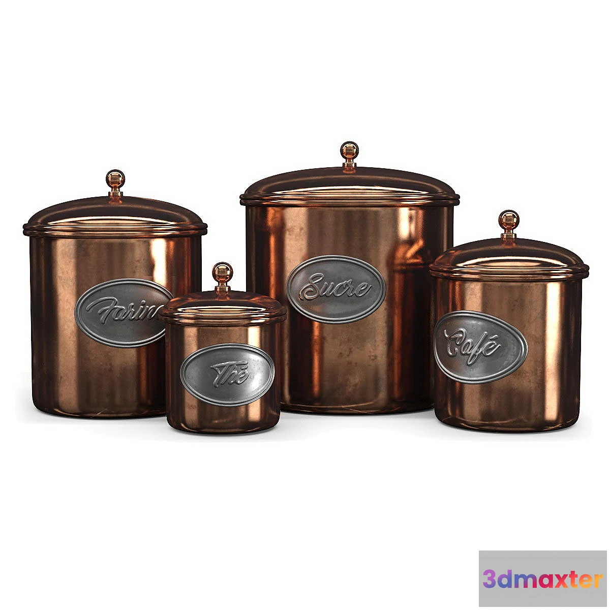 1394588 - Aged copper cans 3D Max